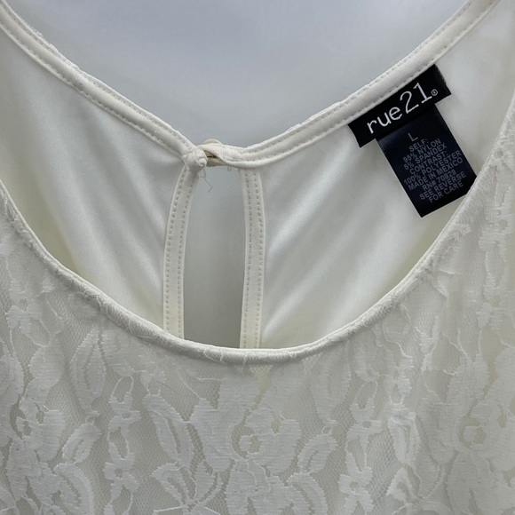 Rue 21 Belted Lace Midi Dress Cream Size Large J - Picture 7 of 11